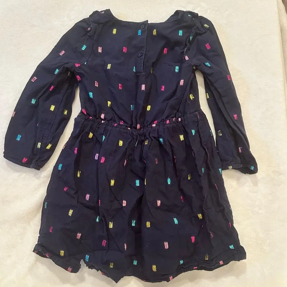 Baby Gap Metallic Dot Dress sz 5 Long Sleeve Dress